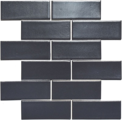 Мозаїка керамічна Kotto Ceramica BRICK B 6022 Grafit Black 300x300х9 (48х124) 0,075 м2