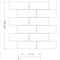 Мозаїка керамічна Kotto Ceramica BRICK B 6022 Grafit Black 300x300х9 (48х124) 0,075 м2