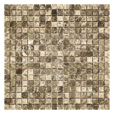 Мозаика из мрамора Полированная МКР-4П (15x15) Emperador Dark TR
