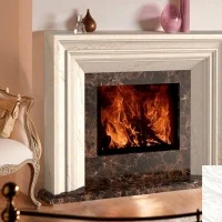 Портал для каміна Bravo Ніцца Volakas + Nero Marquina мармур білий/чорний прямий