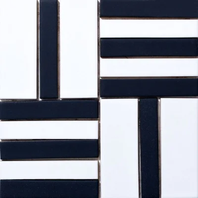 Мозаика керамическая Kotto Ceramica BRICK BF X3 692348001 White/Black Mat 252x252x9  (mix 23, 48 x 124) 0,064 м2