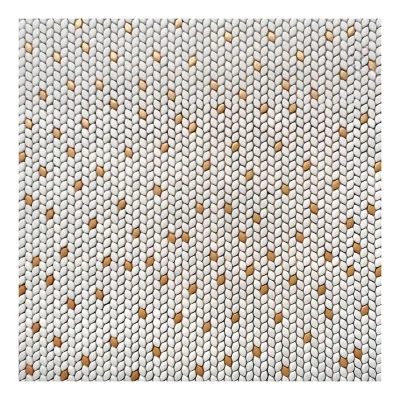 Мозаїка Mozaico De Lux V-Mos VJB-212 Super White&Gold 29,7х31,5 см