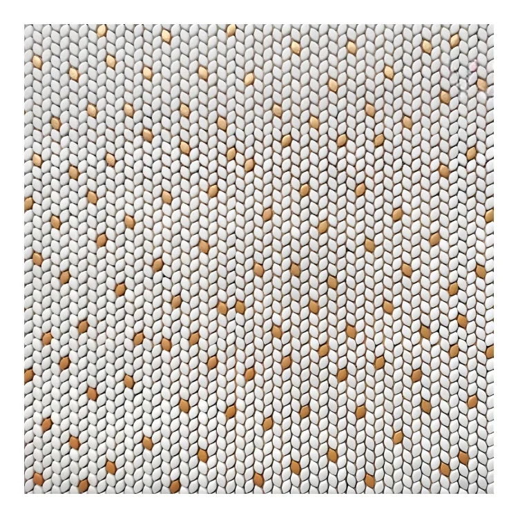 Мозаїка Mozaico De Lux V-Mos VJB-212 Super White&Gold 29,7х31,5 см