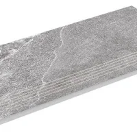 Сходинка з керамограніту Zeus Ceramica Kalakito Grey SZRXKA8BRNQ Еко 600х300х9,2 мм сіра, під камінь, матова, з протиковзскими прорізами