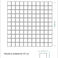 Мозаїка керамічна Kotto Ceramica GM 4043 C3 Steel d/Steel m/white 300 х 300 х 4 (25 х 25)