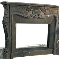 Портал для каміна Bravo Нью-Йорк Nero Marquina Antique мармур чорний прямий