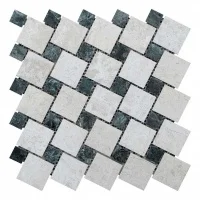 Мозаика из мрамора Полированная МКР-6П (47x47-23x23) Victoria Beige - Verde Guatemala