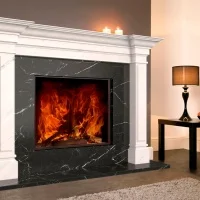 Портал для камина Bravo Стокгольм Polaris + Nero Marquina мрамор белый/черный угловой