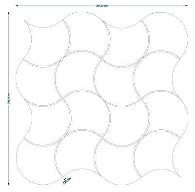 Мозаїка керамічна Kotto Ceramica SCALES SC X6003 Grey Shedol 300 x 300 x 9 (93 x 87) 0,075 м2 м2