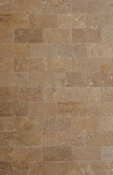 Плитка из травертина Noce Brushed 1х7,5х15 см, коричневая брашированная