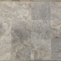 Плитка из травертина Silver Filled and Honed 1,2х40,6х40,6 см, серая матовая заполненная шлифованная Export