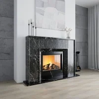 Портал для камина Bravo Денвер Denver Grey + Nero Marquina мрамор серый/черный прямой
