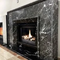 Портал для камина Bravo Денвер Denver Grey + Nero Marquina мрамор серый/черный прямой