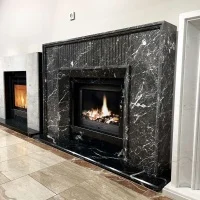 Портал для камина Bravo Денвер Denver Grey + Nero Marquina мрамор серый/черный прямой