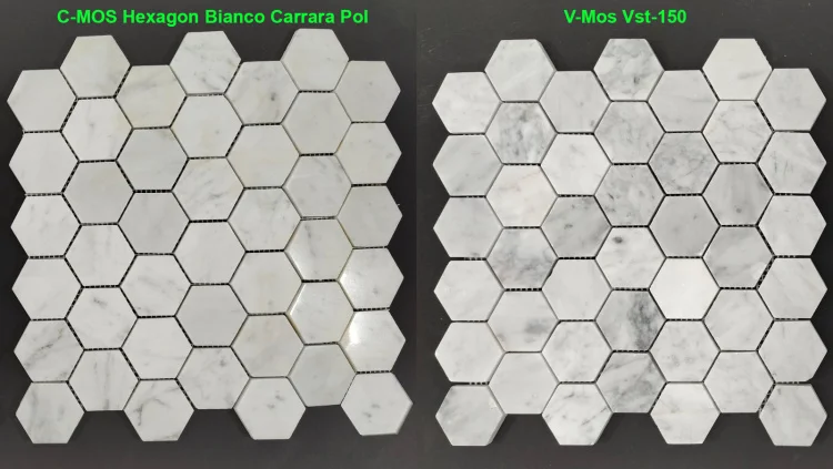 Мраморная мозаика Mozaico de Lux C-MOS Hexagon Bianco Carrara Pol