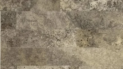 Плитка з травертину Silver Brushed 1,2 х30, 5х61 см, сіра брашована Export