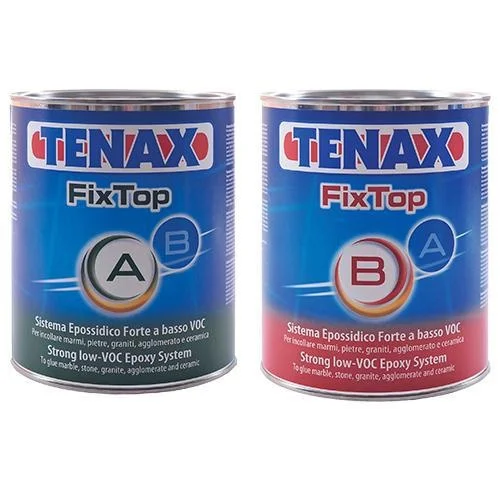 Клей эпоксидный Tenax Fixtop A+B бежевый 2 л густой морозостойкий для камня агломерата керамики древесины