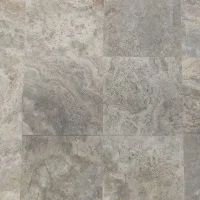 Плитка из травертина Silver Filled and Honed 1,2х30,5х61 см, серая матовая заполненная шлифованная Export