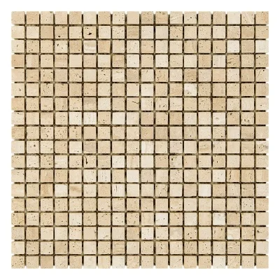 Мозаїка Mozaico de Lux K-MOS Travertino T.U. Bianco (15x15)
