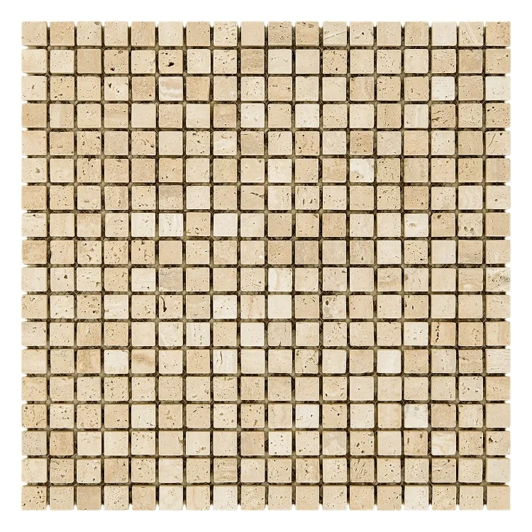 Мозаїка Mozaico de Lux K-MOS Travertino T.U. Bianco (15x15)