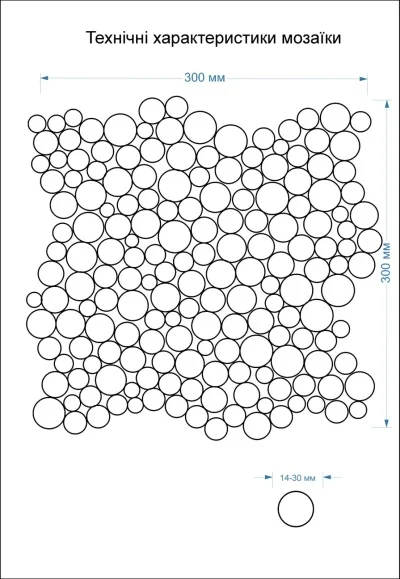 Мозаїка з керамограніту Kotto Ceramica MI7 14300705C Oltremare 300 x 300 х 10 (коло d 14-30)