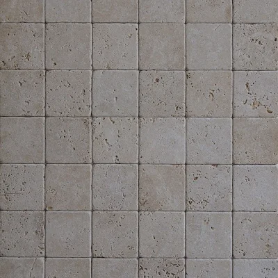 Плитка із травертину Classic Light Tumbled 3х10х10 см, бруківка бежева зістарена Антик Standart