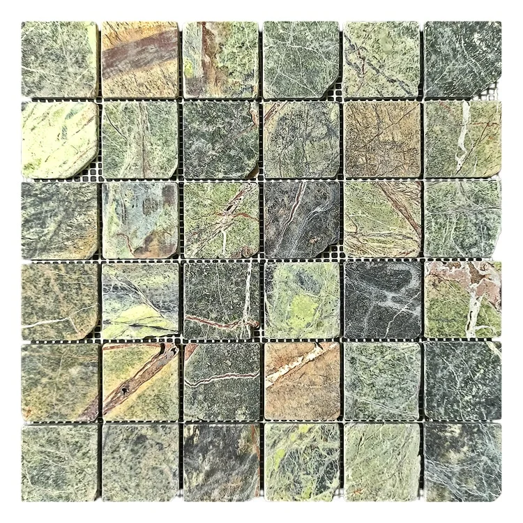 Мозаика из мрамора Матовая МКР-3СВА (47x47) Bidasar Green