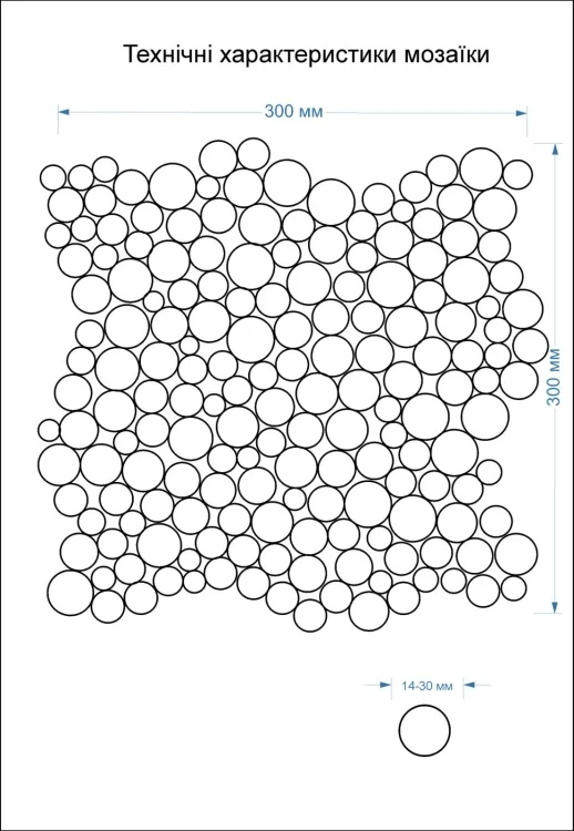 Мозаїка з керамограніту Kotto Ceramica MI7 14300719C Lapislazzuli 300 x 300 х 10 (коло d 14-30)