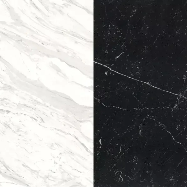 Портал для камина Bravo Лейпциг Volakas + Nero Marquina мрамор белый/черный прямой