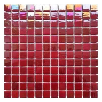Мозаїка зі скла AquaMo PL25321 Red 25x25x4 (317x317) мм глянцева на сітці