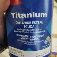 Клей вінілефірний Tenax Titanium extra clear екстра-прозорий 1 л, густий жаростійкий для каменю, кераміки