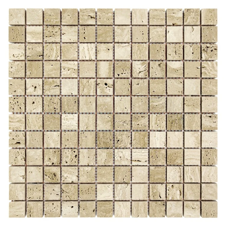 Мозаїка з травертину Полірована МКР-2П (23x23) Travertine Classic