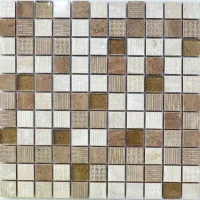 Мозаика декоративная Kotto Ceramica СМ 3044 С3 Beige/Brown/Brown Gold  300 х 300 х 9   ( 25 х 25 )