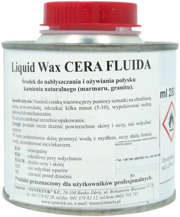 Воск жидкий Tenax Cera Fluida прозрачный 250 мл для полировки и восстановления натурального и искусственного камня