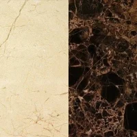 Портал для камина Bravo Стелла Crema Marfil + Emperador Dark мрамор бежевый/коричневый прямой