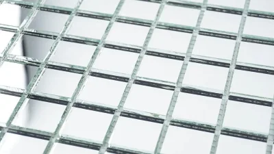 Мозаїка дзеркальна DecorStoneHub Zs-1inch-Z срібляста 304х304 мм дюймова для стін ванної кімнати