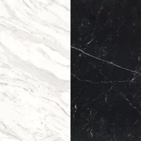Портал для камина Bravo Техно Volakas + Nero Marquina мрамор белый/черный угловой