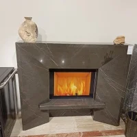 Портал для камина Bravo Сиетл Pietra Grey мрамор серый прямой