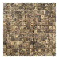 Мозаика из мрамора D-CORE ZM-8810P Emperador Dark 20x20x4 (305x305) мм глянцевая на бумаге