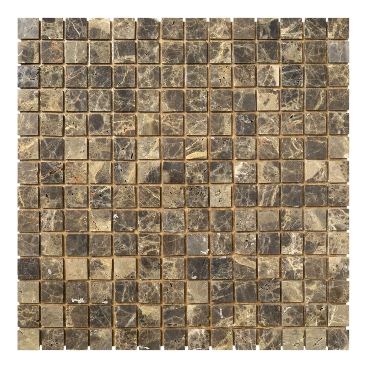 Мозаика из мрамора D-CORE ZM-8810P Emperador Dark 20x20x4 (305x305) мм глянцевая на бумаге