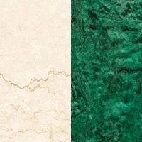 Портал для каміна Bravo Осло Botticino + Verde Guatemala мармур бежевий/зелений прямий з балкою