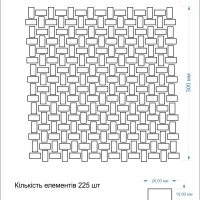Мозаїка з керамограніту Kotto Ceramica MI7 10200417C Focato 300 x 300 х 10 (прямокутник 10 x 20)