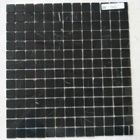 Мозаїка з мармуру D-CORE ZM-8816M Nero Marquina 20x20x4 (305x305) мм глянцева на сітці