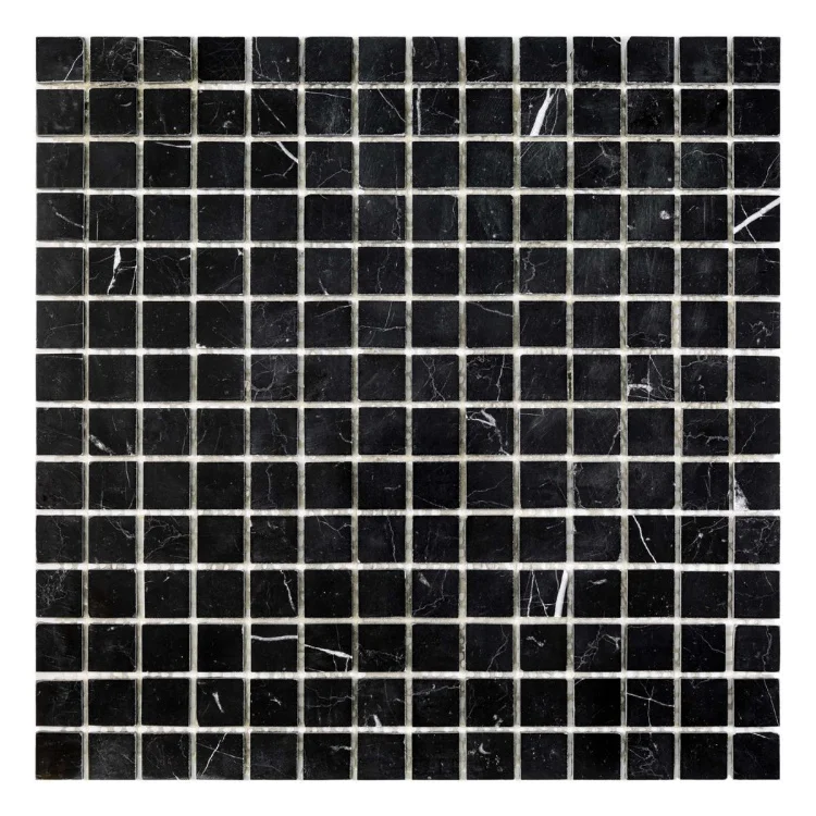 Мозаїка з мармуру D-CORE ZM-8816M Nero Marquina 20x20x4 (305x305) мм глянцева на сітці