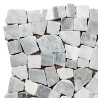 Мозаїка з мармуру Матова МКР-ХСВ (хаотична) White Mix