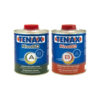 Бежевый эпоксидный морозоустойчивый клей для камня Rivo 50 A+B (1+1 л) Tenax