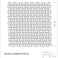 Мозаїка з керамограніту Kotto Ceramica MI7 10200506C Nero 300x300х10 (прямокутник 10x20)