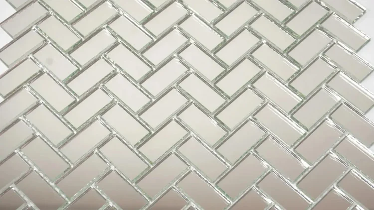 Мозаика зеркальная DecorStoneHub Zs-el-Z серебристая 308х294 мм паркет елочка для гостиной и офисов