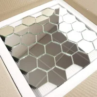 Мозаїка дзеркальна DecorStoneHub Zs-hex-Z срібляста 304х303 мм соти для зонування простору та ніш