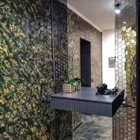 Мозаїка дзеркальна DecorStoneHub Zs-hex-G графітова 304х303 мм шестикутник для оформлення камінів